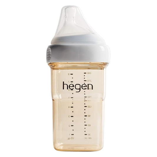 hegen Baby Bottles - Anti Colic Baby Bottles Wide Neck- Breastfeeding System 240ML/330ML with Medium Flow Teats