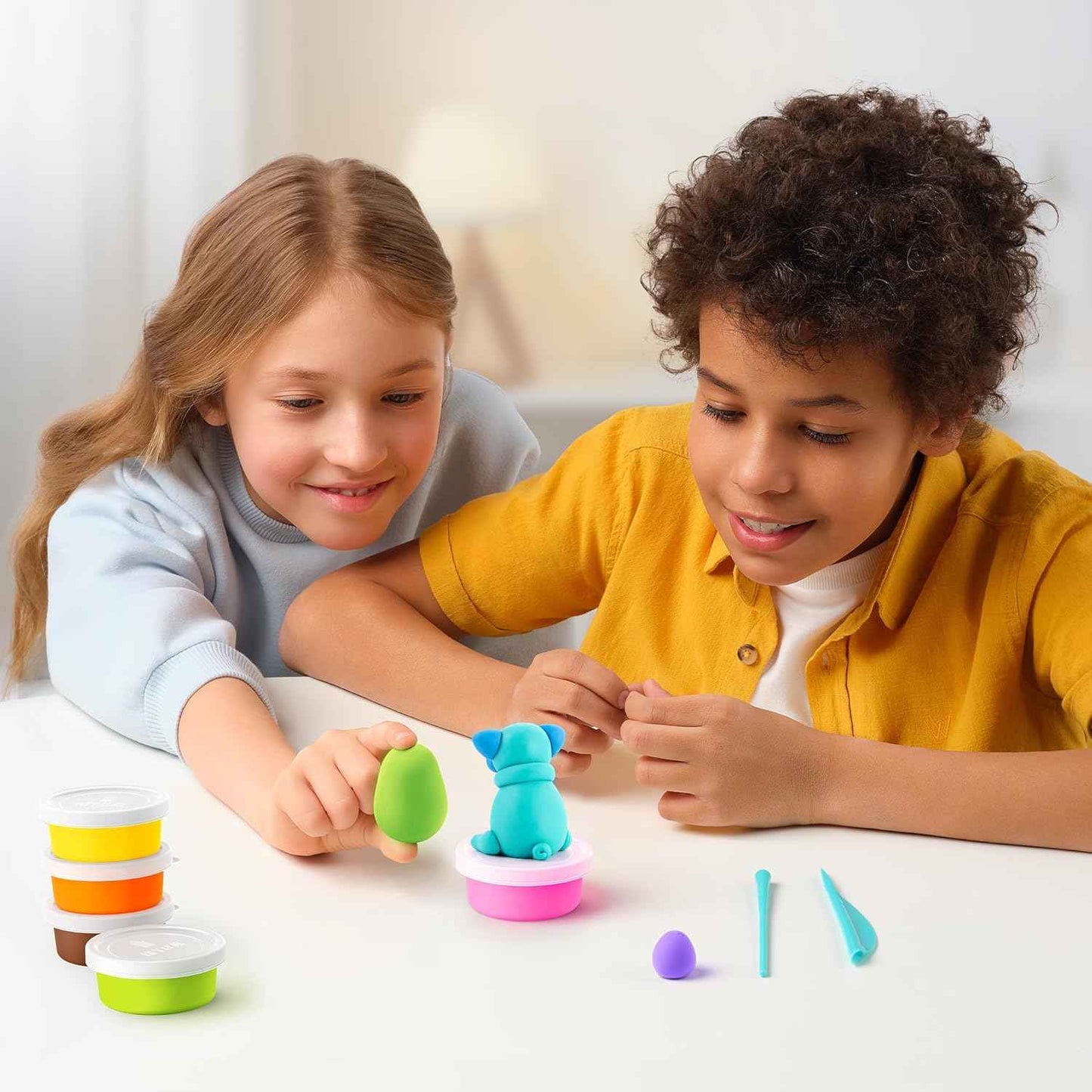 HEY CLAY Dog Story - Air Dry Clay Kit with Interactive App for Kids & Tweens, Modeling Clay and Crafts Set for Kids Ages .