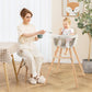 3 - in - 1 Convertible Baby High Chair – Adjustable Feeding Chair to Toddler Seat & Stool, 5 - Point Harness, Wooden Legs - Adenzo Comfies