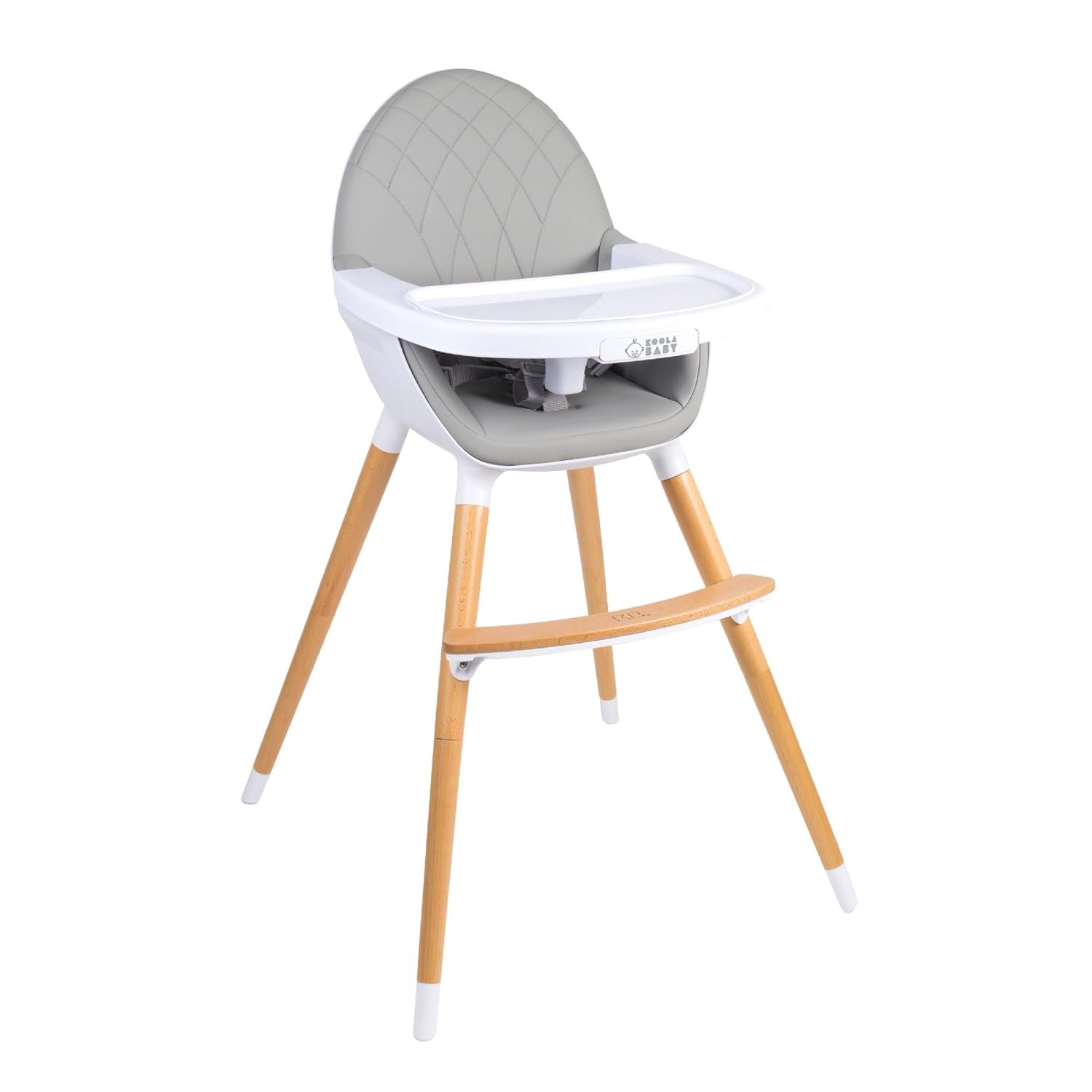 3 - in - 1 Convertible Baby High Chair – Adjustable Feeding Chair to Toddler Seat & Stool, 5 - Point Harness, Wooden Legs - Adenzo Comfies