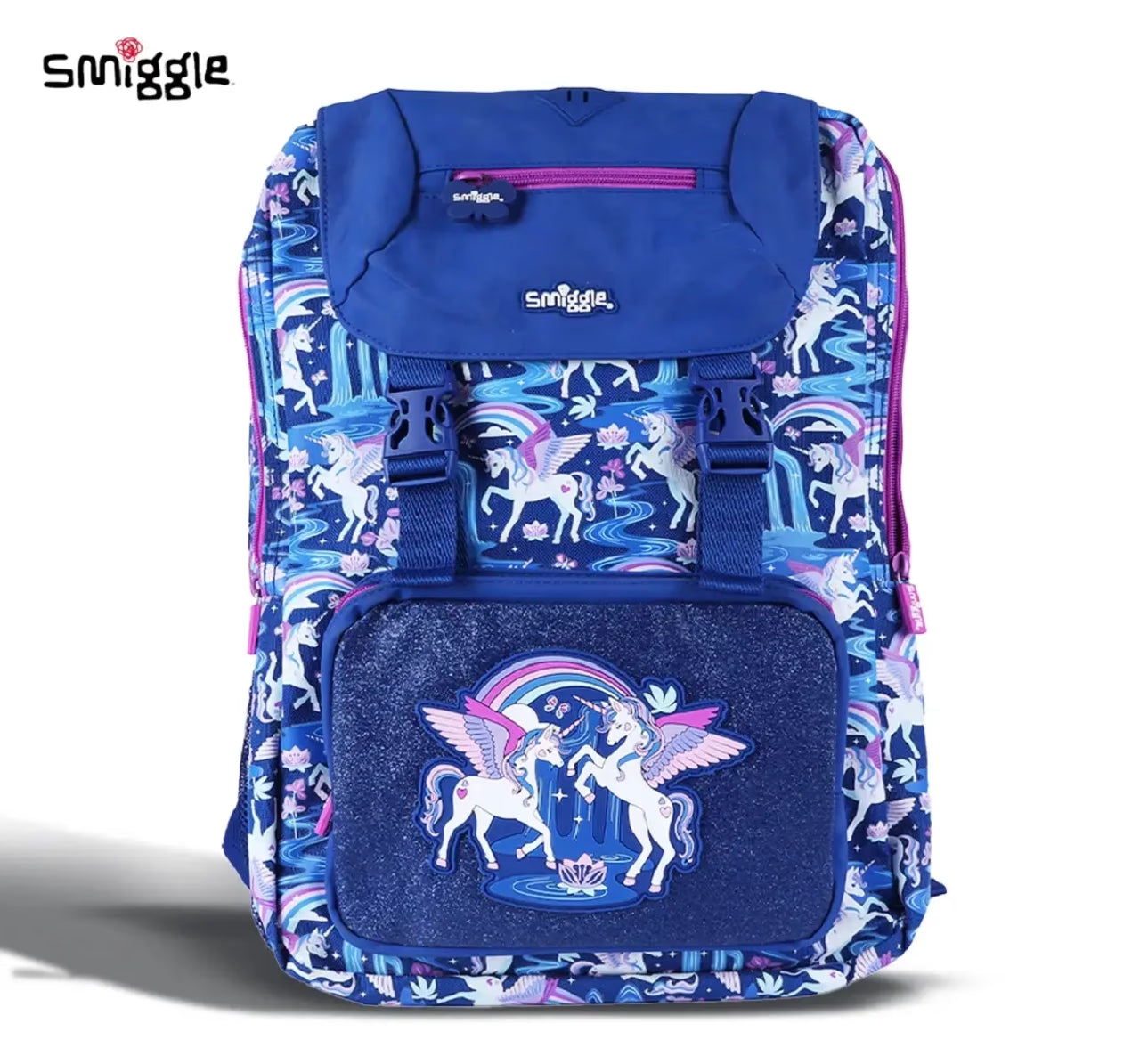 Smiggle Away Foldover Backpack Navy, 3Y+.
