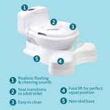 Super Pooper™ Plus Potty Training System with Foot Rest – 2-in-1 Potty Chair and Toddler Potty Seat - Adenzo Comfies