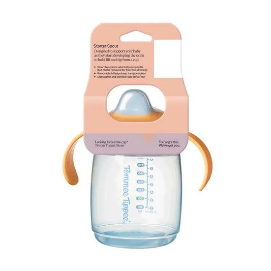 Tommee Tippee Trainer Spout Cup – 6M+, 240ml Assorted, Soft Silicone Straw, BPA‑Free Baby Training Cup - Adenzo Comfies