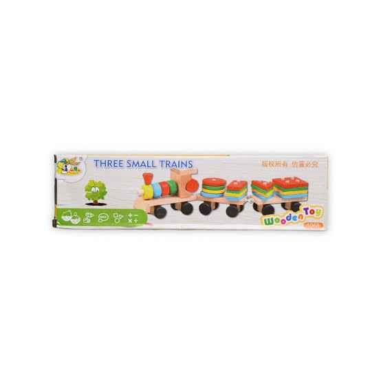 TOYANDONA 1 Set Wooden Train Toy Three Sections Train Colorful Wooden Train Toys Early Educational Tool. - Adenzo Comfies