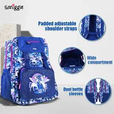 Smiggle Away Foldover Backpack Navy, 3Y+.
