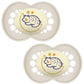 MAM Original Pure Night Soother 6+ Months (Set of 2) Sustainable and Bio-Renewable Baby Soother SkinSoft Silicone Teat Glow in the Dark Soother Cream - Adenzo Comfies