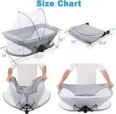 Travel Bassinet & Co Sleeper Baby Crib Folding Mosquito Protection Net Mesh Canopy – Portable Infant Bed Tent with Insect Repellent Cover, Breathable Safety Shield for Newborns and Toddlers - Adenzo Comfies