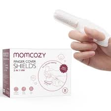 Momcozy Baby Finger Toothbrush Wipes, Finger Shield for baby tongue and oral cleaning, Tooth and Gum Wipes Tongue Cleaner, 30 Count.