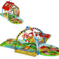 LIONELO Agnes Plus 2-in-1 Baby Mat with a House, Rattles Toys and Teething Rings Included, Soft Colourful and Durable Materials, Large Size.