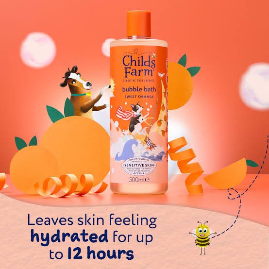 Childs Farm Kids Bubble Bath, Sweet Orange | Gently Cleanses & Soothes | Suitable for Dry, Sensitive Skin, 500ml - Adenzo Comfies