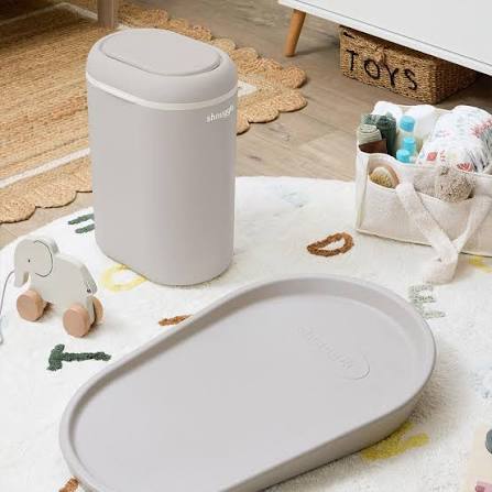 Shnuggle Eco-Touch Nappy Bin (Diaper Pail) | Eco-Friendly Nappy Disposal System | No Costly Refills – Use Any Bag | Dual-Seal Odour Lock | Easy-Clean, One-Hand Drop-and-Go Bin. - Adenzo Comfies