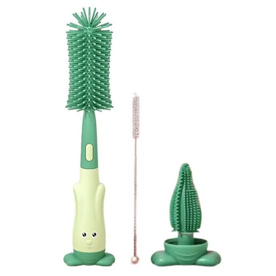 Silicone Baby Bottle Brush with Stand, Water Bottle Brush Cleaner Set. - Adenzo Comfies
