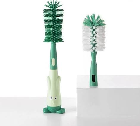 Silicone Baby Bottle Brush with Stand, Water Bottle Brush Cleaner Set. - Adenzo Comfies
