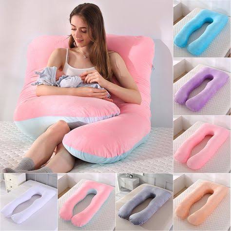 Nuliie Pregnancy Pillow for Sleeping, U Shaped Full Body Pillow | Washable Velvet Cover, Support for Back, Hips, Legs for Pregnant Women and Side... - Adenzo Comfies