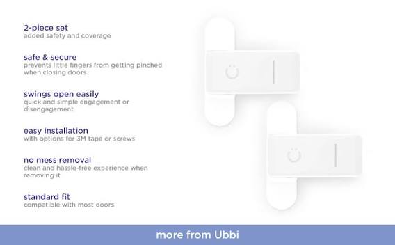 Ubbi Door Pinch Guards, 2-Pack, White | Baby Proof Doors, Child Safety, Baby Finger Protectors. - Adenzo Comfies