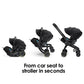 4 in 1 Stroller for 0m+, Car Seat & Stroller in 1 | 3 Reclining Positions, i - Size Certified, Enhanced Safety & Comfort Travel System - Adenzo Comfies