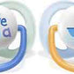 Philips Avent Ultra Air Pacifier, for 0-6m, Orthodontic & BPA-Free, 2 pcs, Including Sterilizer/Carrying Case, SCF080/01 Blue.