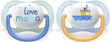 Philips Avent Ultra Air Pacifier, for 0-6m, Orthodontic & BPA-Free, 2 pcs, Including Sterilizer/Carrying Case, SCF080/01 Blue.