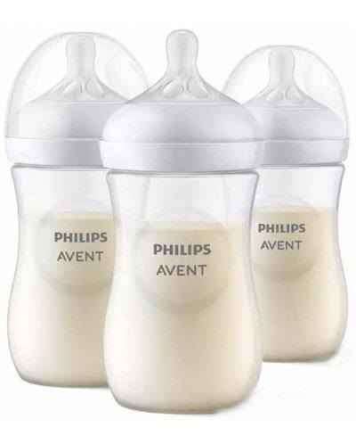 Philips Avent Natural Response Baby Bottle - 3 x 260ml Baby Milk Bottle for Newborns and Up, BPA Free, 3+ Months (Model SCY903/03
