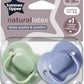 Tommee Tippee Cherry Latex Soother, 18-36m, 2 Pack, Steriliser Pod Included, 100% Natural Latex, Symmetrical Cherry-Shaped Teat for a Natural Latch, Curved Dummy Shield, BPA-Free.