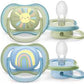 Philips Avent Ultra Air Soother - 2 x Light, Breathable Baby Soothers for Babies Aged 0‑6 Months, BPA-Free with Steriliser Carry Case (Model SCF085/58).