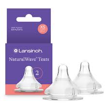 Lansinoh NaturalWave Baby Bottle Teats - Slow Flow - 2 Pack - Anti-Colic Air Vent - BPA & BPS-Free - Clinically Proven to Reduce Nipple Confusion - Compatible with Lansinoh Bottles - Adenzo Comfies
