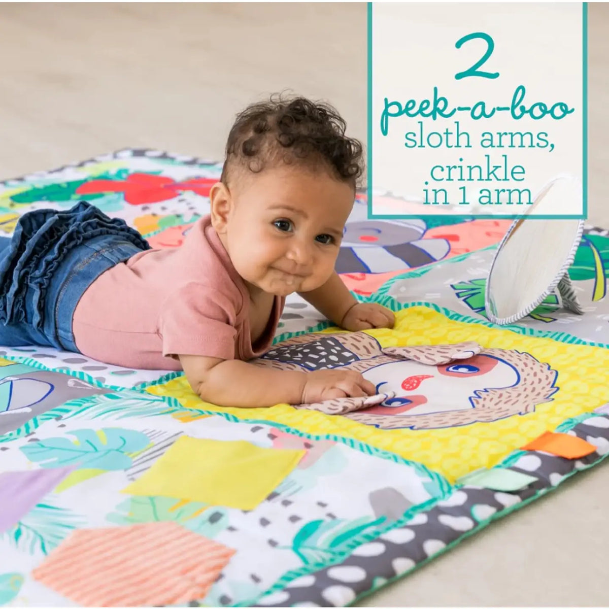 Infantino Giant Sensory Discovery Mat with Handle (134.62 x 1 x 121.92 cm) Age- Newborn & Above - Adenzo Comfies