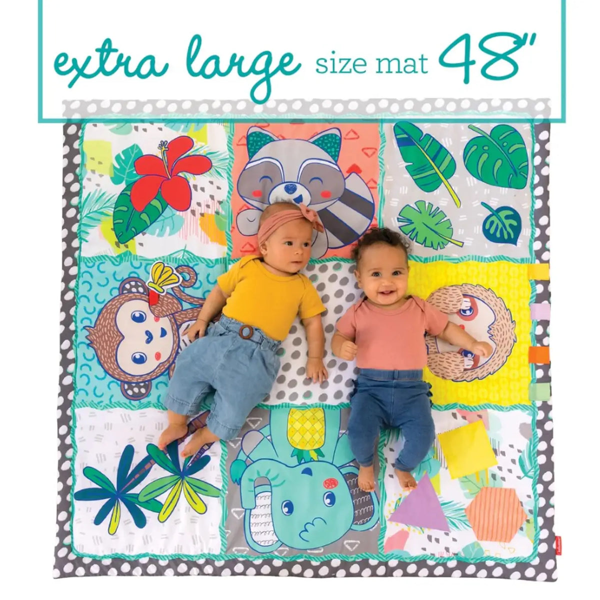 Infantino Giant Sensory Discovery Mat with Handle (134.62 x 1 x 121.92 cm) Age- Newborn & Above - Adenzo Comfies