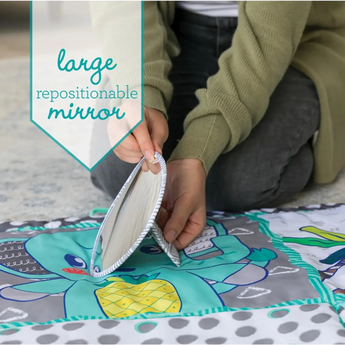 Infantino Giant Sensory Discovery Mat with Handle (134.62 x 1 x 121.92 cm) Age- Newborn & Above - Adenzo Comfies
