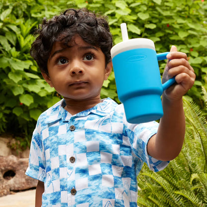 Infantino My 1st Tumbler – Moody Blue & Lilac, Baby Spill‑Proof Training Cup, 6M+, BPA‑Free