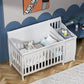4 - in - 1 Convertible Baby Crib & Changer, Crib Changer With Drawers, Adjustable Mattress Height & Toddler Bed Conversion - Adenzo Comfies