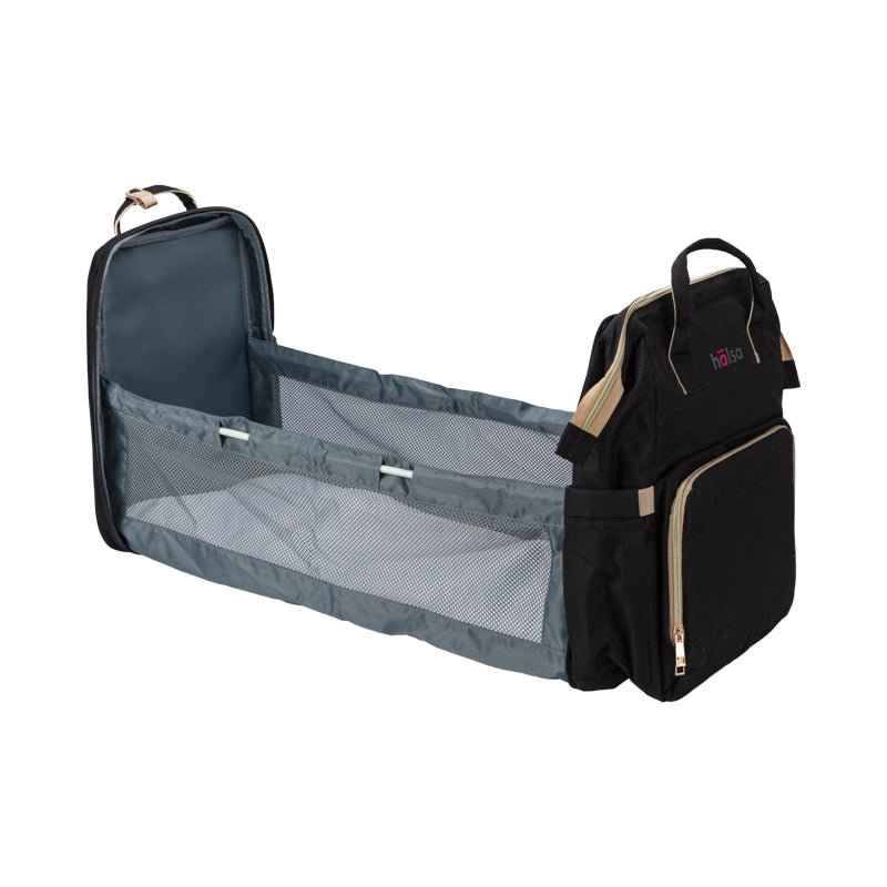 Diaper Bag Backpack with Changing Station Black