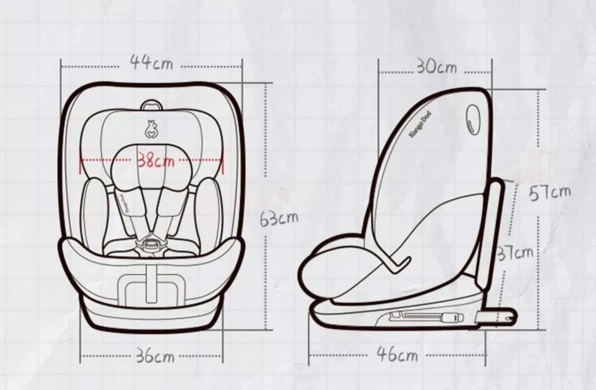 Kango Dad 360° Rotating ISOFIX Car Seat (0–12 Years) – Safe, Adjustable & Comfortable Child Car Seat up to 36kg - Adenzo Comfies