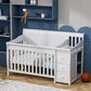 4 - in - 1 Convertible Baby Crib & Changer, Crib Changer With Drawers, Adjustable Mattress Height & Toddler Bed Conversion - Adenzo Comfies