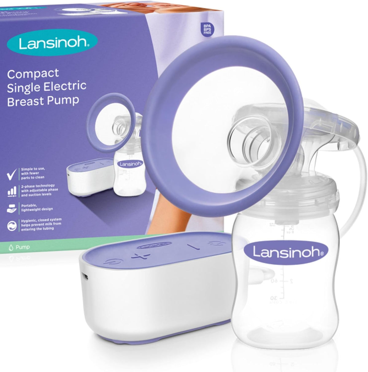 Lansinoh Compact Single Electric Breast Pump. - Adenzo Comfies