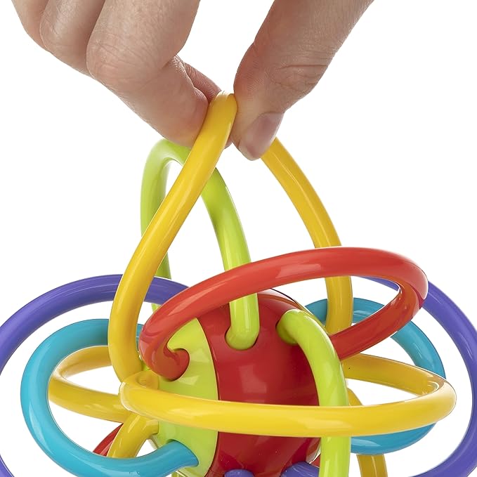 Nuby Baby Rattle Teether Toy – BPA - Free Soft Chew Teething Rings with Sensory Rattle Sound, Soothes Gums for Infants 3+ Months - Adenzo Comfies