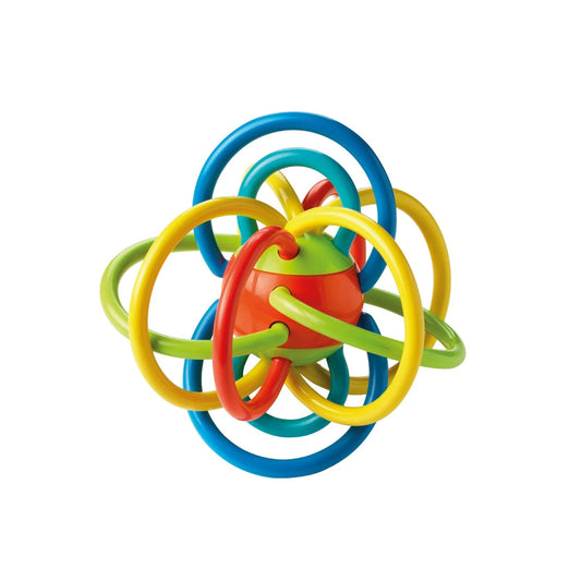 Nuby Baby Rattle Teether Toy – BPA - Free Soft Chew Teething Rings with Sensory Rattle Sound, Soothes Gums for Infants 3+ Months - Adenzo Comfies