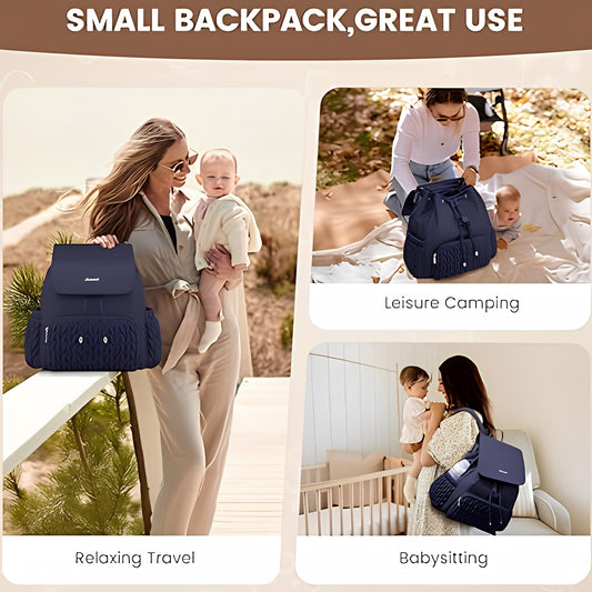 LOVEVOOK Diaper Bag Backpack with Changing Pad and Stroller Straps – Water - Resistant Baby Bag with Insulated Bottle Pockets, 21L Capacity, Blue - Adenzo Comfies