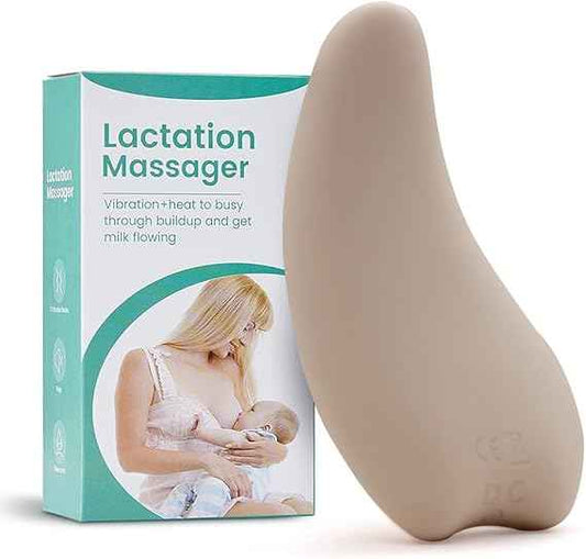 Lactation Breast Massager with Heat & Vibration | Soft Silicone Breastfeeding Massager for Milk Flow & Clogged Duct Relief - Adenzo Comfies