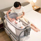 Mastela 3-in-1 Electric Swing Bedside Crib Intelligent Baby Bassinet Beside Sleeper Cradle，3 Kinds of Height Adjustment,5 Swing Speed, 3 Timing time, 15 Music, 5 Usage Modes…, Icelandic Blue Grey - Adenzo Comfies