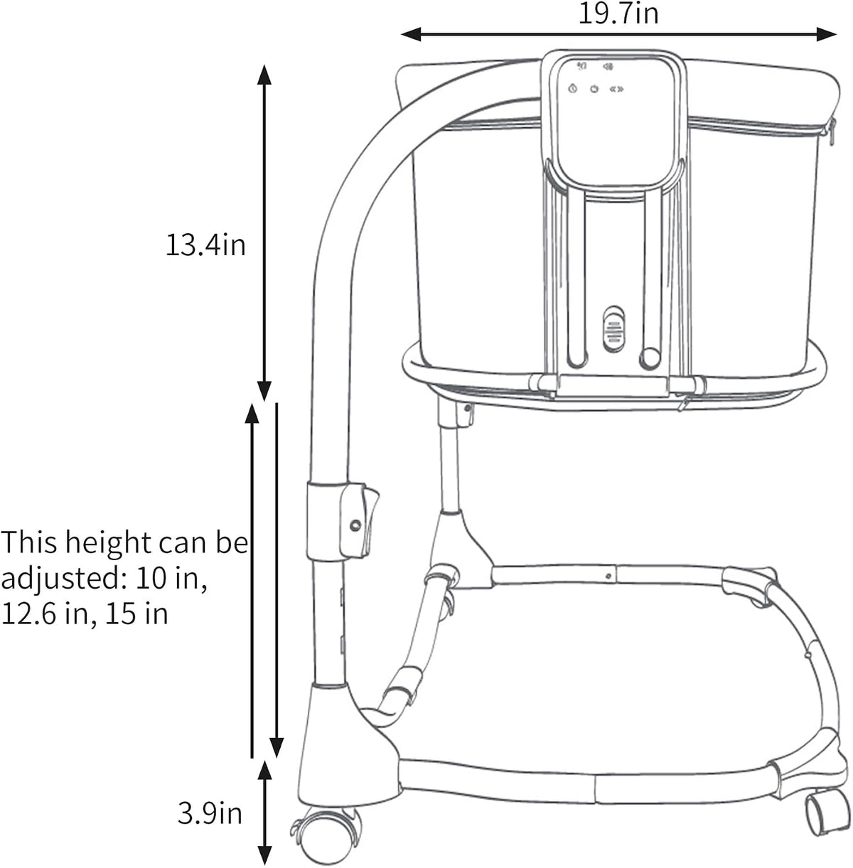 Mastela 3-in-1 Electric Swing Bedside Crib Intelligent Baby Bassinet Beside Sleeper Cradle，3 Kinds of Height Adjustment,5 Swing Speed, 3 Timing time, 15 Music, 5 Usage Modes…, Icelandic Blue Grey - Adenzo Comfies