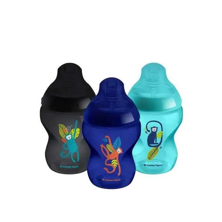 Tommee Tippee Closer to Nature Bottles Pack of 3 260 Ml Midnight Jungle Blue Age.