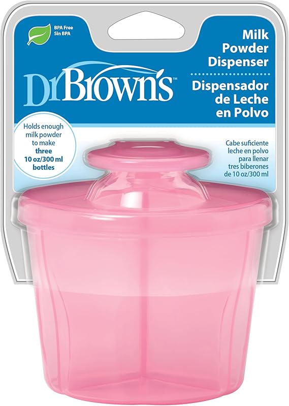 Dr. Brown’s Milk Powder Dispenser Blue – Portable Baby Formula Container with 3 Compartments, Easy - Pour Spout, Travel & Night Feeding Solution - Adenzo Comfies