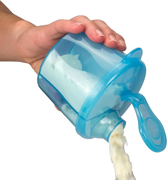 Dr. Brown’s Milk Powder Dispenser Blue – Portable Baby Formula Container with 3 Compartments, Easy - Pour Spout, Travel & Night Feeding Solution - Adenzo Comfies