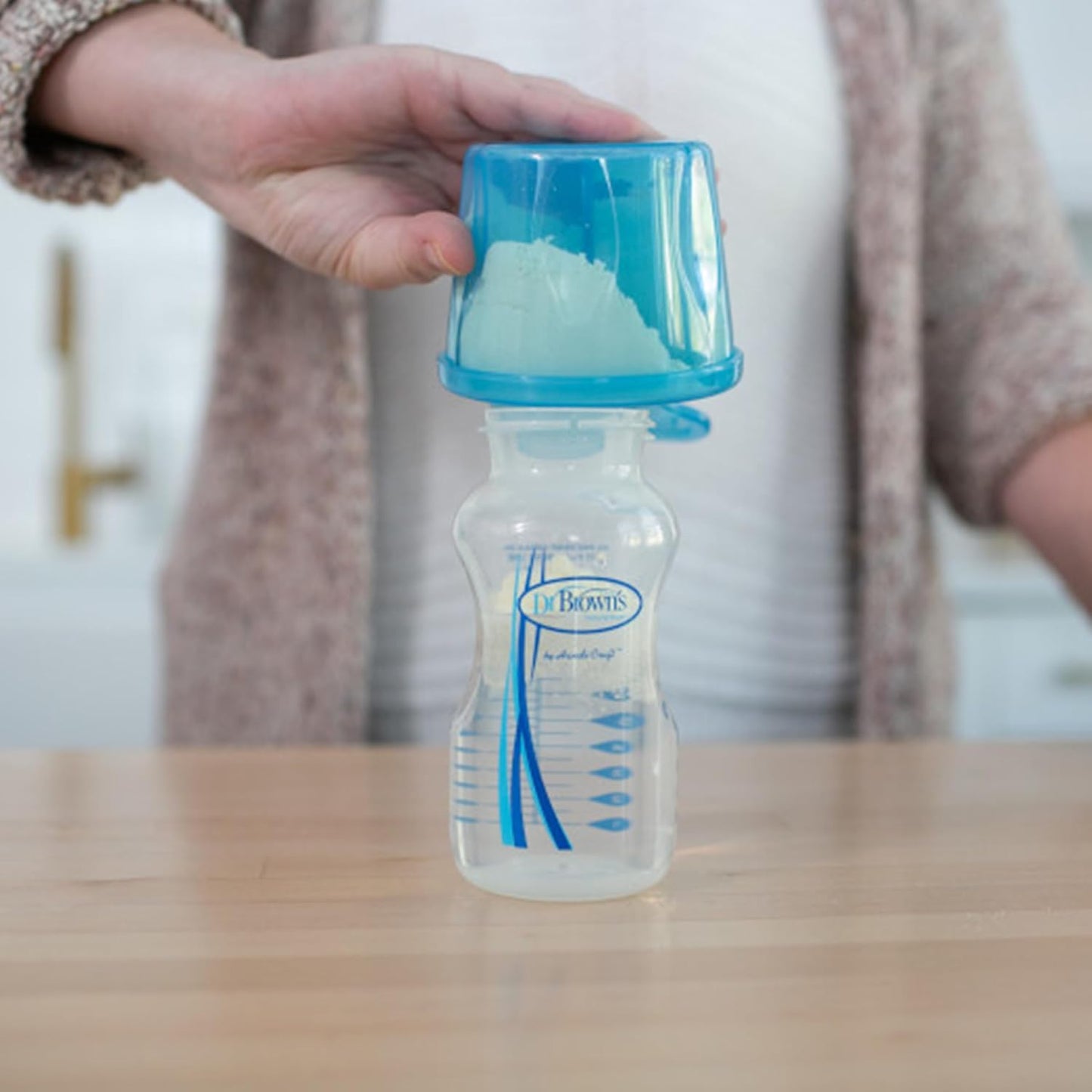 Dr. Brown’s Milk Powder Dispenser Blue – Portable Baby Formula Container with 3 Compartments, Easy - Pour Spout, Travel & Night Feeding Solution - Adenzo Comfies