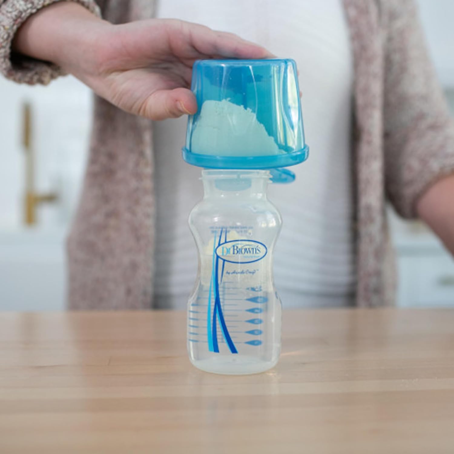 Dr. Brown’s Milk Powder Dispenser Blue – Portable Baby Formula Container with 3 Compartments, Easy - Pour Spout, Travel & Night Feeding Solution - Adenzo Comfies