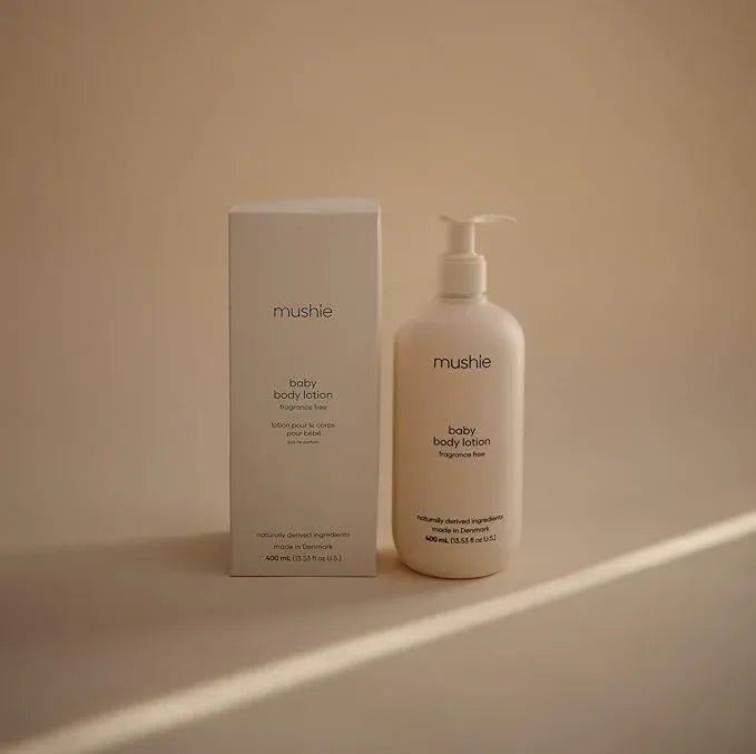 Mushie Baby Organic Body Lotion – Fragrance Free – 13.53 fl oz – Made in Denmark - Adenzo Comfies
