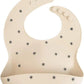 Mushie Silicone Baby Bib – Adjustable Fit Waterproof Bib – Black Daisy (SB) - Adenzo Comfies
