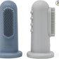 Mushie Baby Finger Toothbrush – Tradewinds/Stone – 2‑Pack - Adenzo Comfies