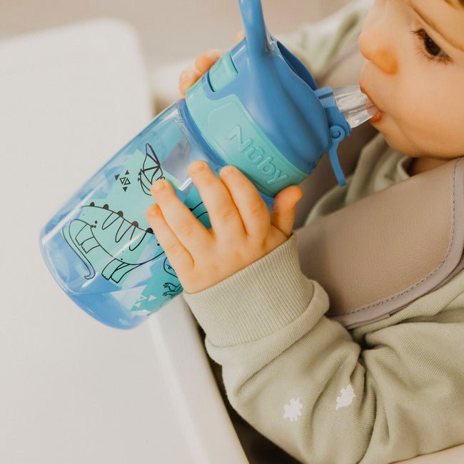 Nuby Incredible Gulp Sippy Cup (360ml) – No - Spill Toddler Water Bottle with Flip - Top Silicone Spout, BPA - Free, Easy - Grip Handle (18+ Months) - Adenzo Comfies
